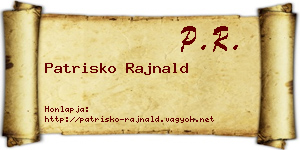 Patrisko Rajnald névjegykártya